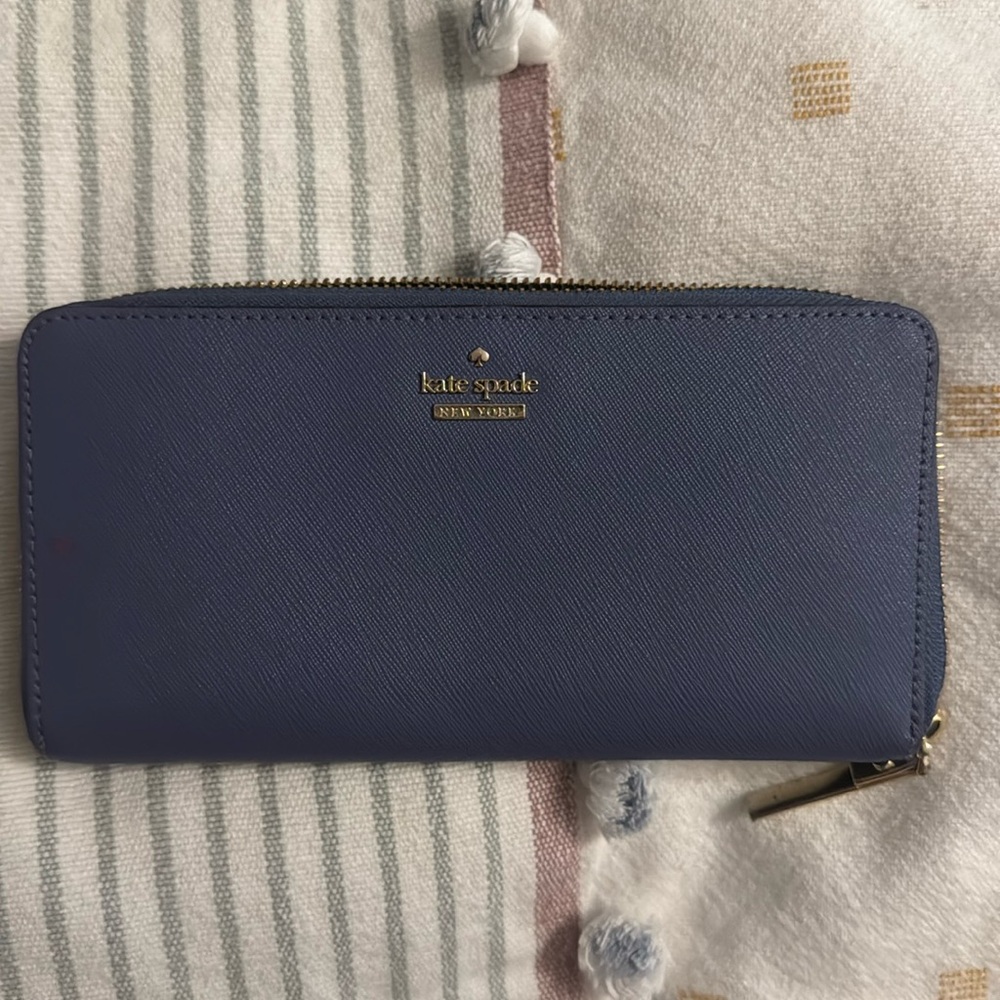 Kate Spade wallet - blue pebbled leather